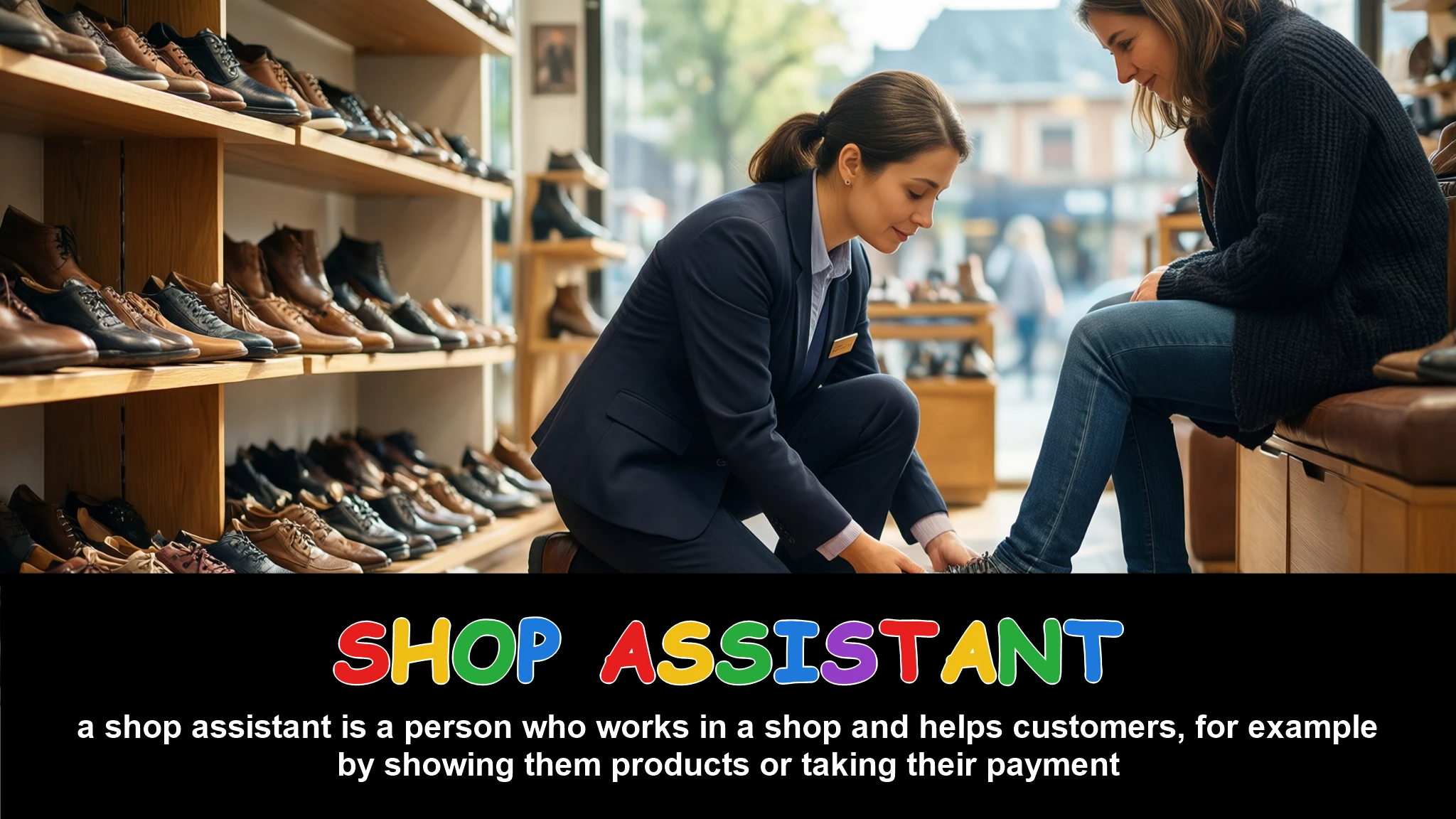 English Illustration for shop assistant
